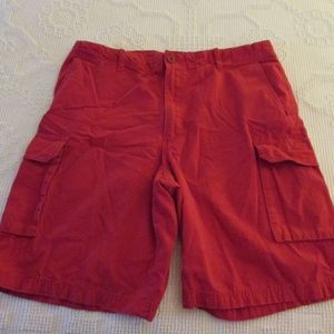 Mens IZOD Red Cargo Shorts Size 36